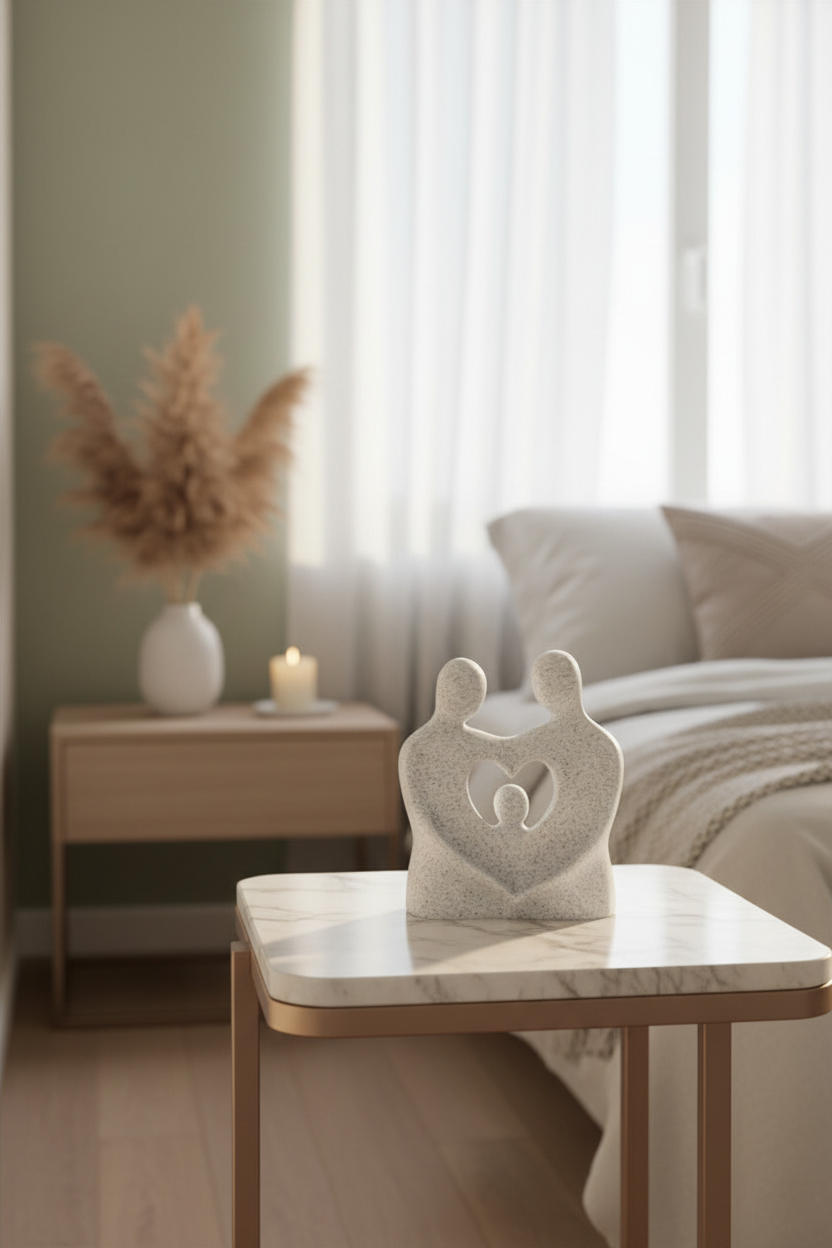 Family Embrace Art - Plant-Based Marble Finish Decor by LayerN