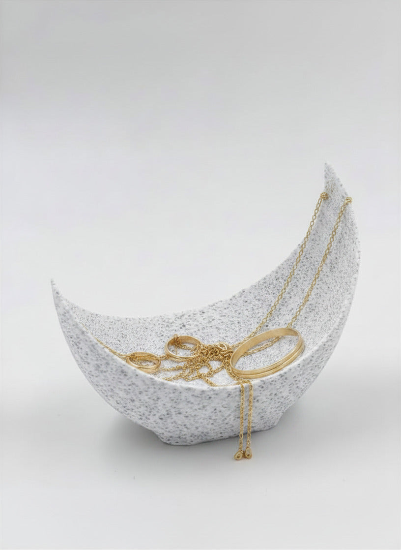 Lunar Crescent Bowl - Plant-Based Marble Finish Decor by LayerN