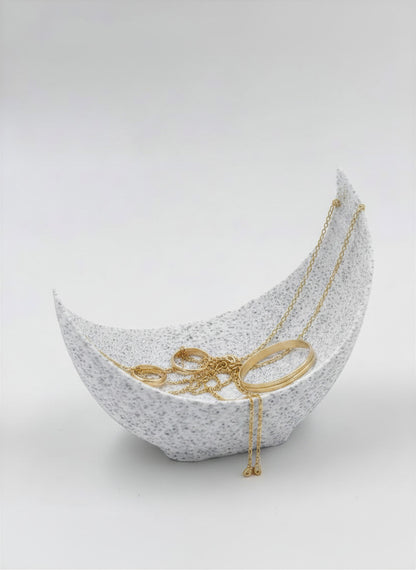 Lunar Crescent Bowl - Plant-Based Marble Finish Decor by LayerN