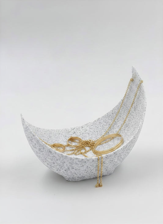 Lunar Crescent Bowl - Plant-Based Marble Finish Decor by LayerN