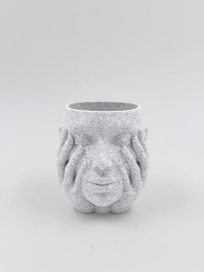 Serene Face Planter - Plant-Based Marble Finish Decor by LayerN