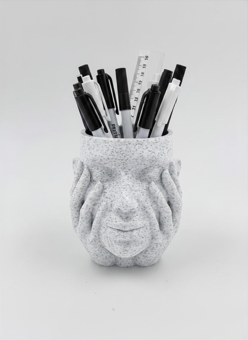Serene Face Planter - Plant-Based Marble Finish Decor by LayerN
