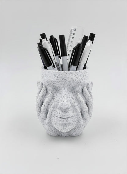 Serene Face Planter - Plant-Based Marble Finish Decor by LayerN