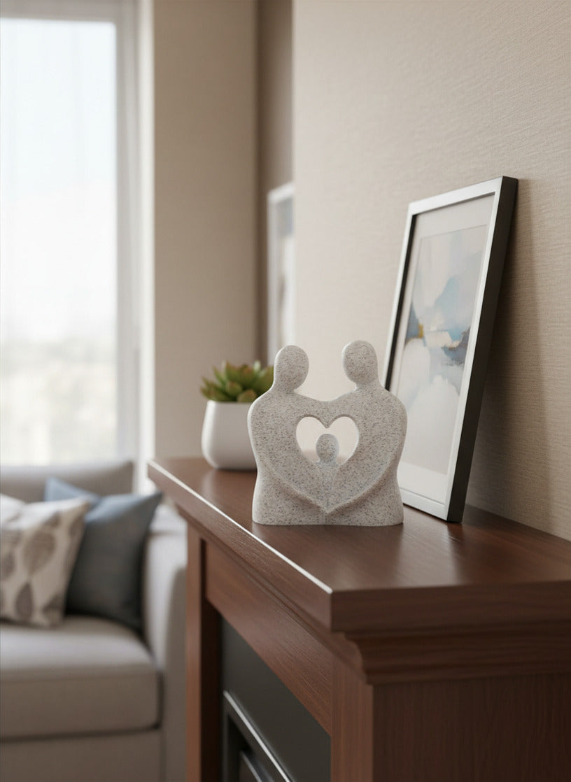 Family Embrace Art - Plant-Based Marble Finish Decor by LayerN