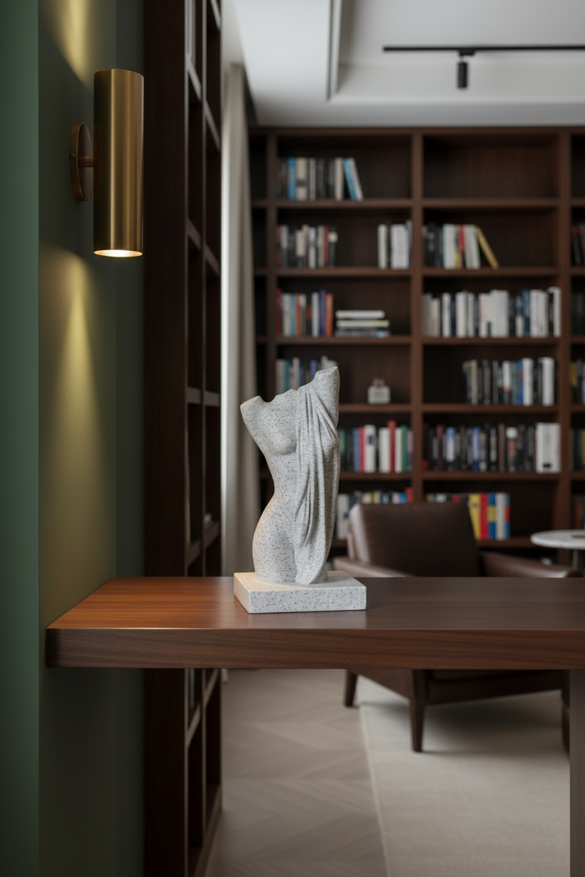 Draped Stone Motif - Plant-Based Marble Finish Decor by LayerN