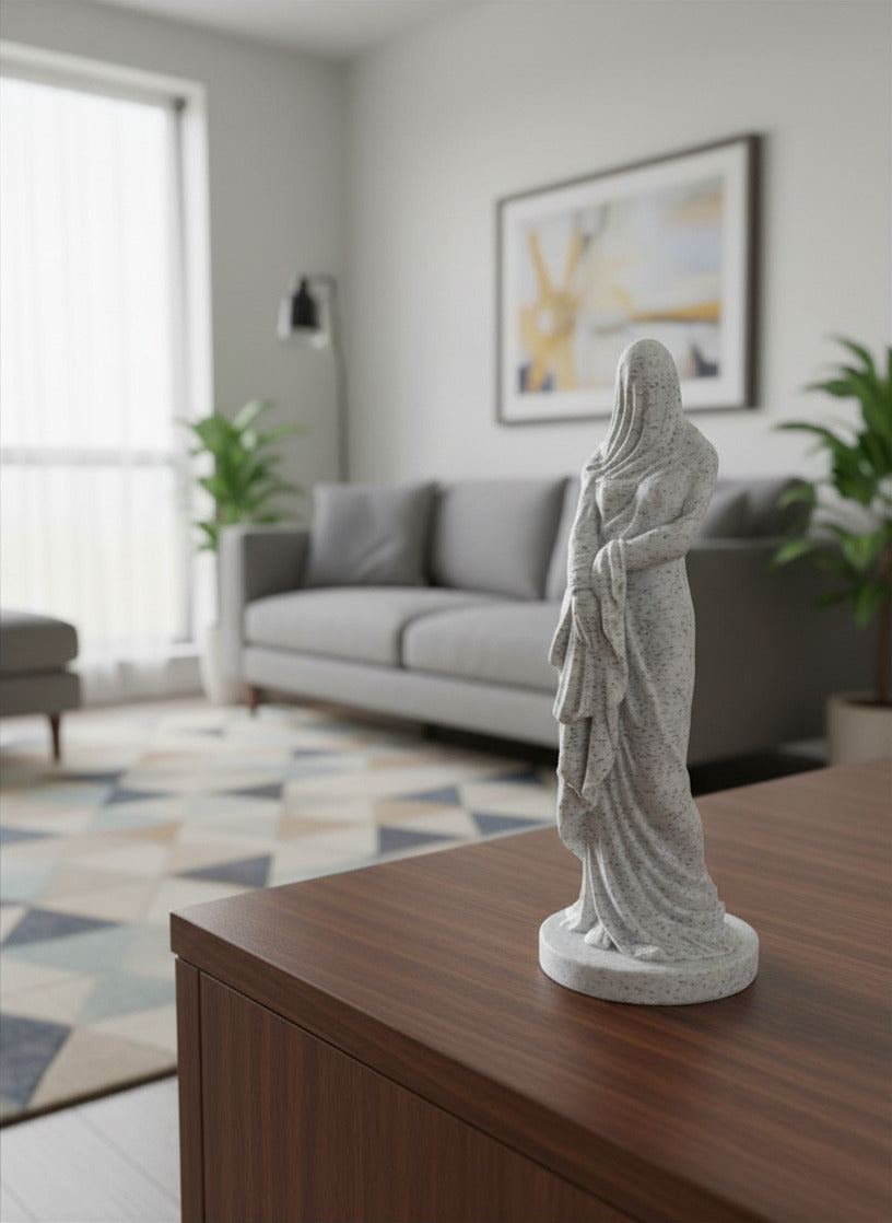 Veiled Woman Bust - Plant-Based Marble Finish Decor by LayerN