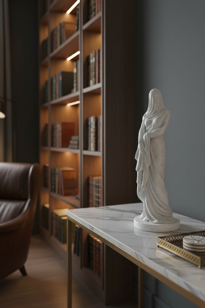 Veiled Woman Bust - Plant-Based Marble Finish Decor by LayerN