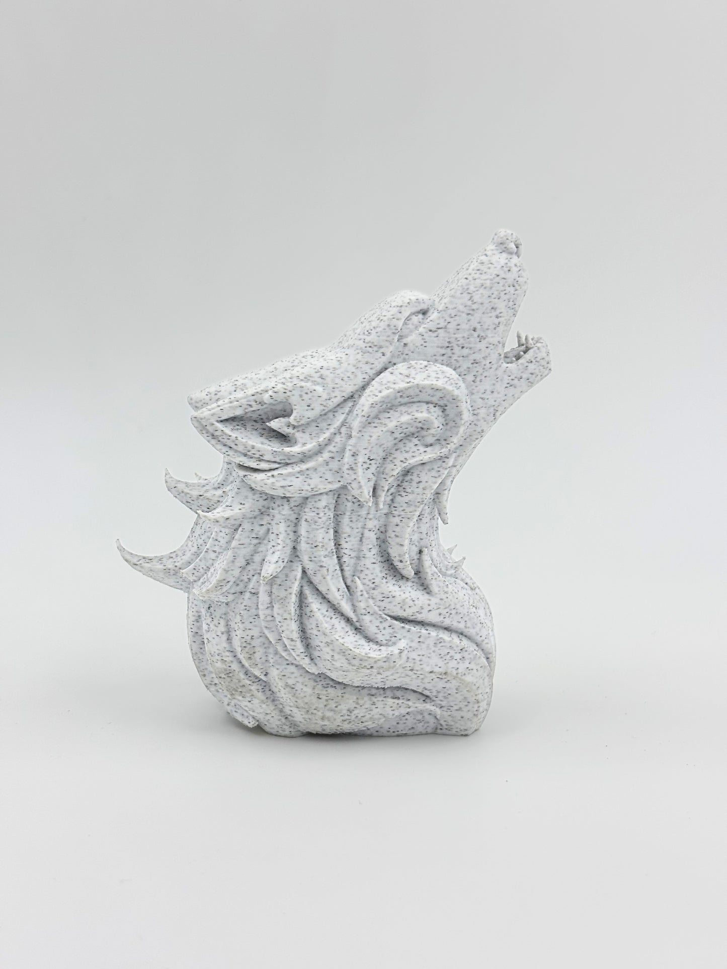Howling Wolf Figure - Plant-Based Marble Finish Decor by LayerN