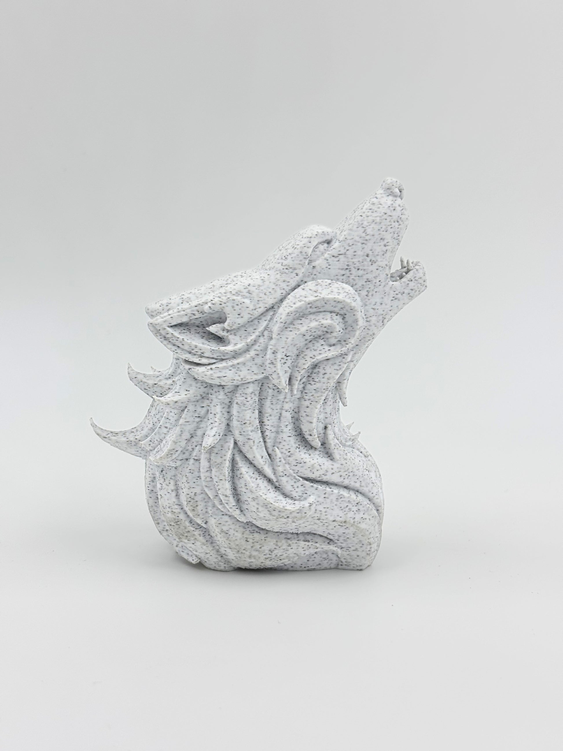 Howling Wolf Figure - Plant-Based Marble Finish Decor by LayerN