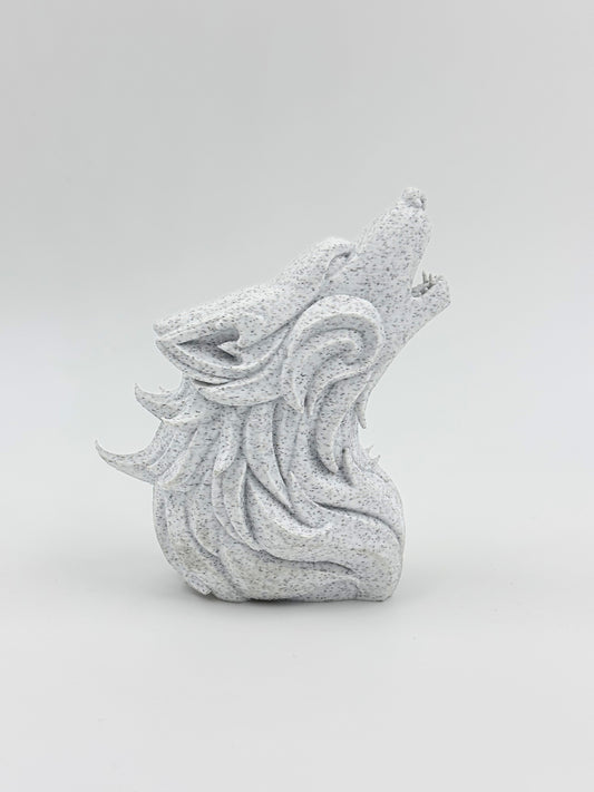 Howling Wolf Figure - Plant-Based Marble Finish Decor by LayerN